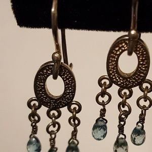 Sterling Silver w/ BlueZircon Briolettes EARRINGS